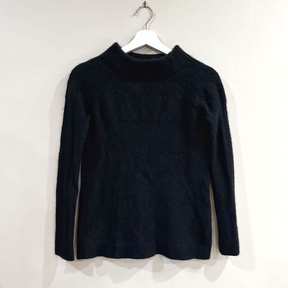 Sea Bleu Black Knit Sweater XS Women’s Mock Neck Minimalist Top